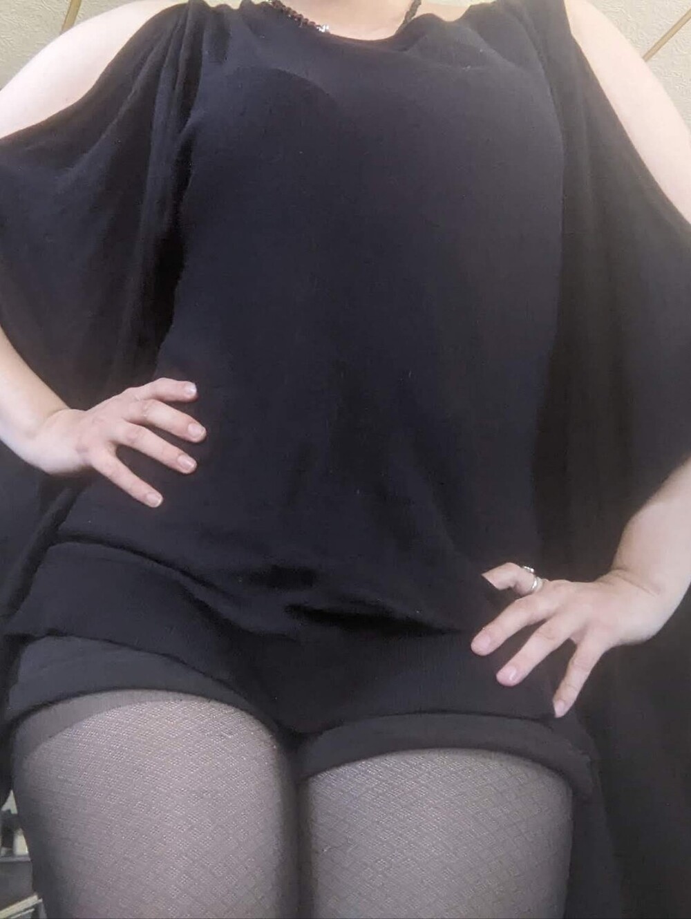 Michael Kors Black Draped Tunic Top Cold Shoulder Silk Blend